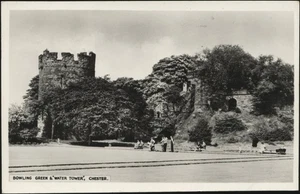 GB. Used Real Photo Postcard Bowling Green & Water Tower, Chester 1952 - Picture 1 of 2