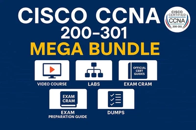 Cisco CCNA 200-301 Mega Bundle Video Course Official Cert Exam Guides Dumps Labs - Image 1 of 4
