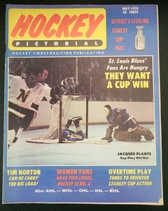 Hockey Pictorial Magazine May 1970 Jacque Plante St Louis Stanley Cup No Label - Picture 1 of 7