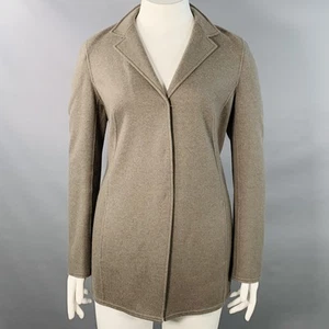 Chaqueta De Mezcla De Cachemira Verde Oliva Talla 14 Con Botones - Imagen 1 de 8