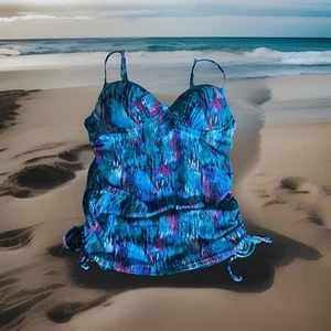 Sujetador push up de viaje Spanx Assets Swim Top Tankini M adelgazante ropa de resort - Imagen 1 de 6