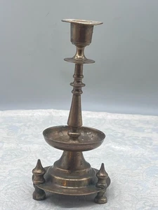 NEO GOTIK ANTIKER NEOGOTISCHER KERZENLEUCHTER AUS MESSING - Bild 1 von 17