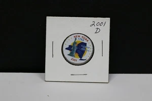 2001 D NEW YORK COLORIZED STATE QUARTER WASHINGTON OBVERSE FREE SHIPPING SAT#327 - Picture 1 of 3