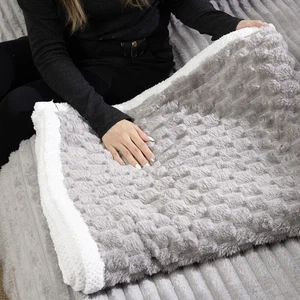 Cozy Reversible Blanket Soft Fleece Sofa Bed Throw for Single Double King Beds - Picture 1 of 21