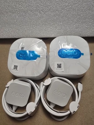 2 Pack EERO 6+ Plus R010011 Dual Band Mesh Wi-Fi 6 Router. - Image 1 of 2