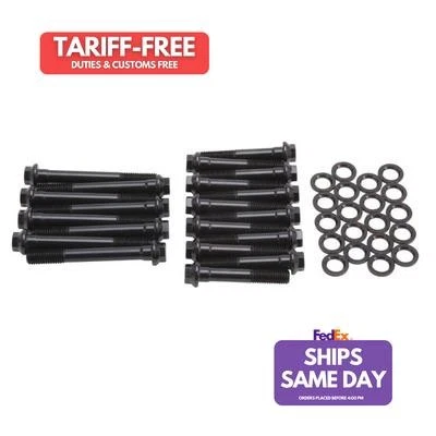 Edelbrock 85032, Kit Black Steel E-Series Head Bolt Kit Fits Buick V8 Performanc - Image 1 of 4
