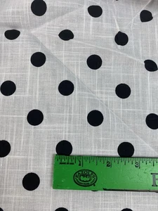 Vintage strukturierter Baumwollstoff marineblau gepunktet auf weiß 2 Yards x 44" W - Bild 1 von 8