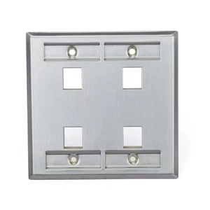 Stainless Look 2-Gang Audio/Video Wall Plate (1-Pack) 43080-2L4 - Picture 1 of 12