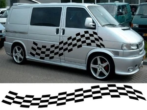 VAN CHEQUERS KIT 1 CAMPERVAN GRAPHICS DECALS STICKERS VITO TRANSIT SPRINTER - Picture 1 of 2
