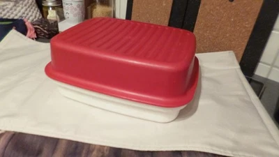Tupper Brotbox Kuchenbehälter 32x26 Großer Bäckermeister Laibwächter Rot-weiuß - Bild 1 von 4