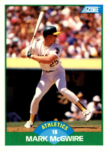 1989 Score #3 Mark McGwire Oakland Athletics