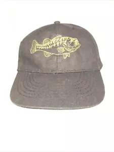 Black Baseball Cap Hat With Bass On Front- Has Tags- Adjustable - Picture 1 of 8