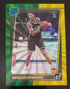 🏀2021-22 Kessler Edwards Panini RC Donruss Green & Yellow Laser Holo Card 204 