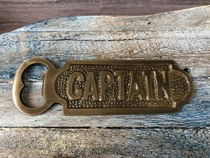 Solid Brass Captain Bottle Opener - Antique Finish - Beer, Soda - Nautical Gift - Picture 1 of 5