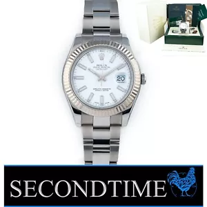 Rolex Datejust II 116334 41mm White Dial 18K White Gold Bezel Watch PAPERS MINT - Picture 1 of 15