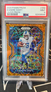 2020 Prizm Orange Lazer PSA 9 D’Andre Swift RC #358 Lions