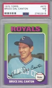 1975 Topps Baseballkarte #472 Bruce Dal Canton, Kansas City Royals graded PSA 7 - Bild 1 von 1