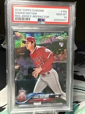 2018 Topps Chrome Refractor Rookie Shohei Ohtani SP Red Jersey PSA 10 Variation