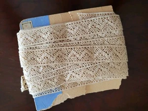 Vintage beige hellbraune Einsteckspitze viel Meterware - Bild 1 von 3