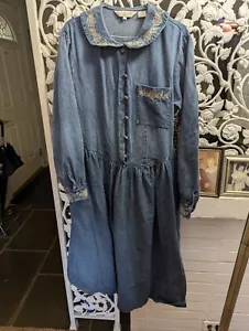 Vintage Denim dress Size 10 or Size 4 Petite - Picture 1 of 4