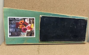 Artisan Made Chalkboard With Original Flower Photo - Picture 1 of 3