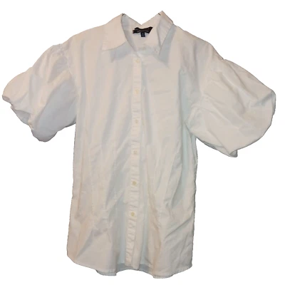 BLUSA MANGA ABULLONADA BLANCA ELÁSTICA ANN KLIEN TALLA 6 MUJER Foto 1 de 2