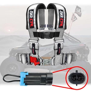 Silver 3" 4-Point Safety Harness w/ Bypass Override Plug for Most Polaris UTVs - Bild 1 von 11