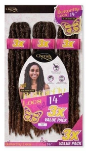 Cherish Hand Made Capelli Corti Pre-Looped ButterFly Locs Confezione Valore - 3X 14" - Foto 1 di 9