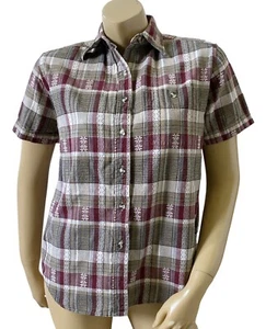 CLASSIC ELEMENTS Petite Women Size Small PS Plaid Short Sleeve Button Up Shirt - Picture 1 of 6