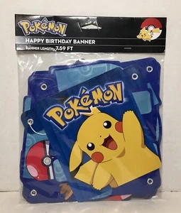 Pokémon 7.59 FT Happy Birthday Banner Pikachu - New - Picture 1 of 7