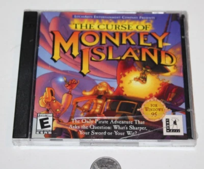 1997 NEW The Curse of Monkey Island CD-ROM PC Windows Video Game LucasArts NOS - Image 1 of 4