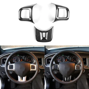 Steering Wheel Cover Trim for Dodge Charger Durango 2009-2014 Real Carbon Fiber - Picture 1 of 14