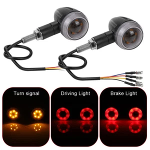2PC Motorrad LED Bullet MiniBlinker Bremslicht M8 Blinker für Bobber Cafe Racer - Bild 1 von 9