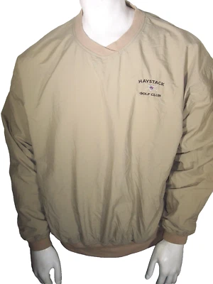 Gear for Sports Large Tan Nylon V-neck LS Pullover Jacket Haystack Golf Club - Image 1 of 4