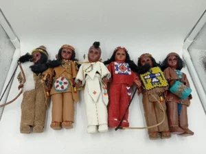 Set Of 6 Carlson Native American Chef Dolls Gathering Of Tribes 7" Indiduaus  - Picture 1 of 21