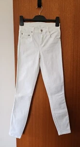 Nobody Denim Ladies P5983 Geo 7/8 Skinny Leg Mid Rise White Jeans Size 26 MARKED - Picture 1 of 14