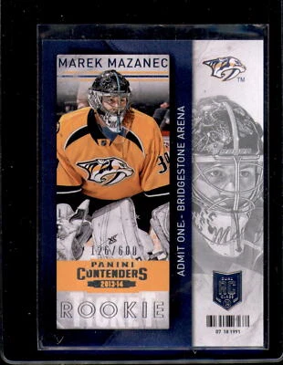 2013-14 Panini Contenders #147 Marek Mazanec RC Rookie Card /600  - Image 1 of 2