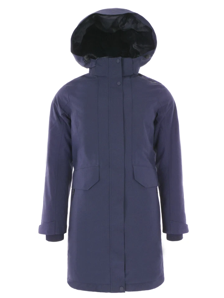 Chaqueta Parka Cmp Mujer Abrigo Cremallera Capucha Azul Oscuro Impermeable Transpirable Cálido Foto 1 de 1