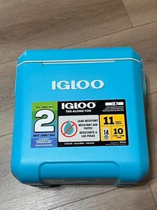 IGLOO 11 QT TAG ALONG TOO HARD SIDED COOLER, TURQUOISE, 14 CAN - Picture 1 of 6