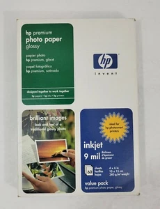 Papel fotográfico brillante HP Premium Plus 4x6 60 hojas inyección de tinta 9 mil nuevo en caja - Imagen 1 de 5