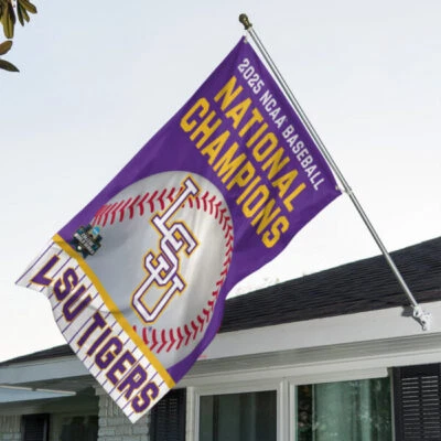 LSU Tigers Baseball 3D House Flag 2025 - Image 1 of 4