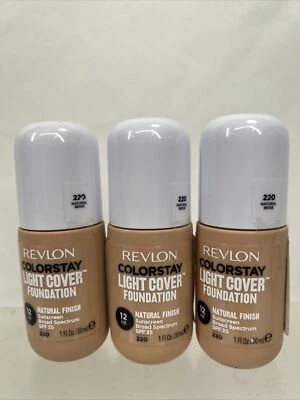 (3) Revlon 220 Natural Beige ColorStay Light Cover Liquid Foundation 1oz - Image 1 of 4