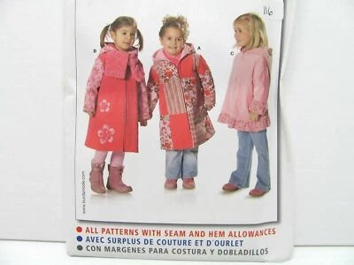 Burda 9676 Girls Zip Up Coat Jacket Sizes 18months - 6 Sewing Pattern Uncut #116 - Image 1 of 4
