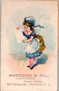 Antique Victorian Trade Card Advertising Roberts Clothiers Glass Front Newark NJ - Picture 1 of 1