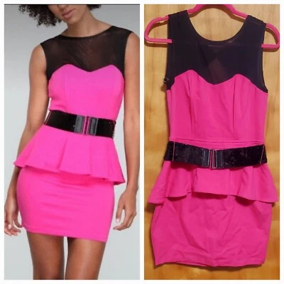 RETRO BELTED PEPLUM DRESS BABY PHAT  - Image 1 of 4