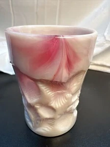 CAMBRIDGE CRANBERRY SLAG GLASS NEAR CUT INVERTED STRAWBERRY TUMBLER cup - Picture 1 of 9