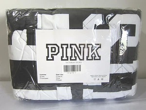 NEW Victoria Secret Pink I LOVE ❤ LATE NIGHT POLKA DOT REVERSIBLE COMFORTER TWIN - Picture 1 of 3