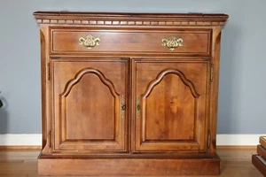 Furniture Server w/storage.  Mahogany wood Top opens to three (3) sectional surf - Picture 1 of 5