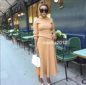 ZARA NUEVA MUJER LARGA MINIMAL COLECCIÓN FALDA LÍNEA A CAMEL S,M,L REF.5755/111 - Imagen 1 de 3