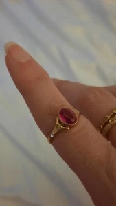 Vintage Original UdSSR Sowjetischer Ring "583 ROTGOLD" Lab ceeated Rubin  - Bild 1 von 5